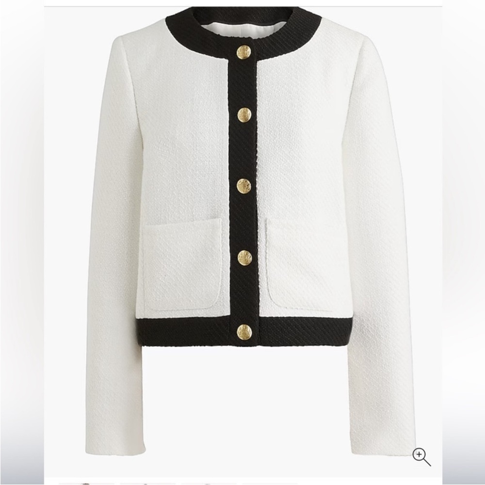 J Crew White and Black Blazer with Classic Design
